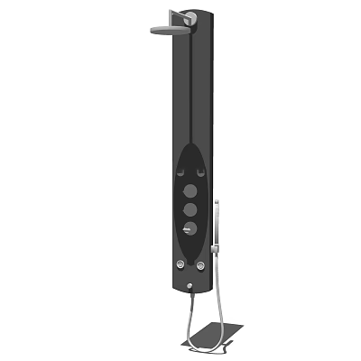 Black Vertical Shower Head With Multiple Spray Nozzles And Adjustable Design 3d model
