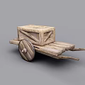 Vintage Wooden Cart With Large Wheels And Box Structure Design