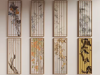 Screen Partition Rice Paper Screen Wood 3d model