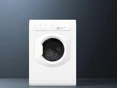 Modern White Front Loading Washing Machine With Sleek Design And Clean Look 3d model