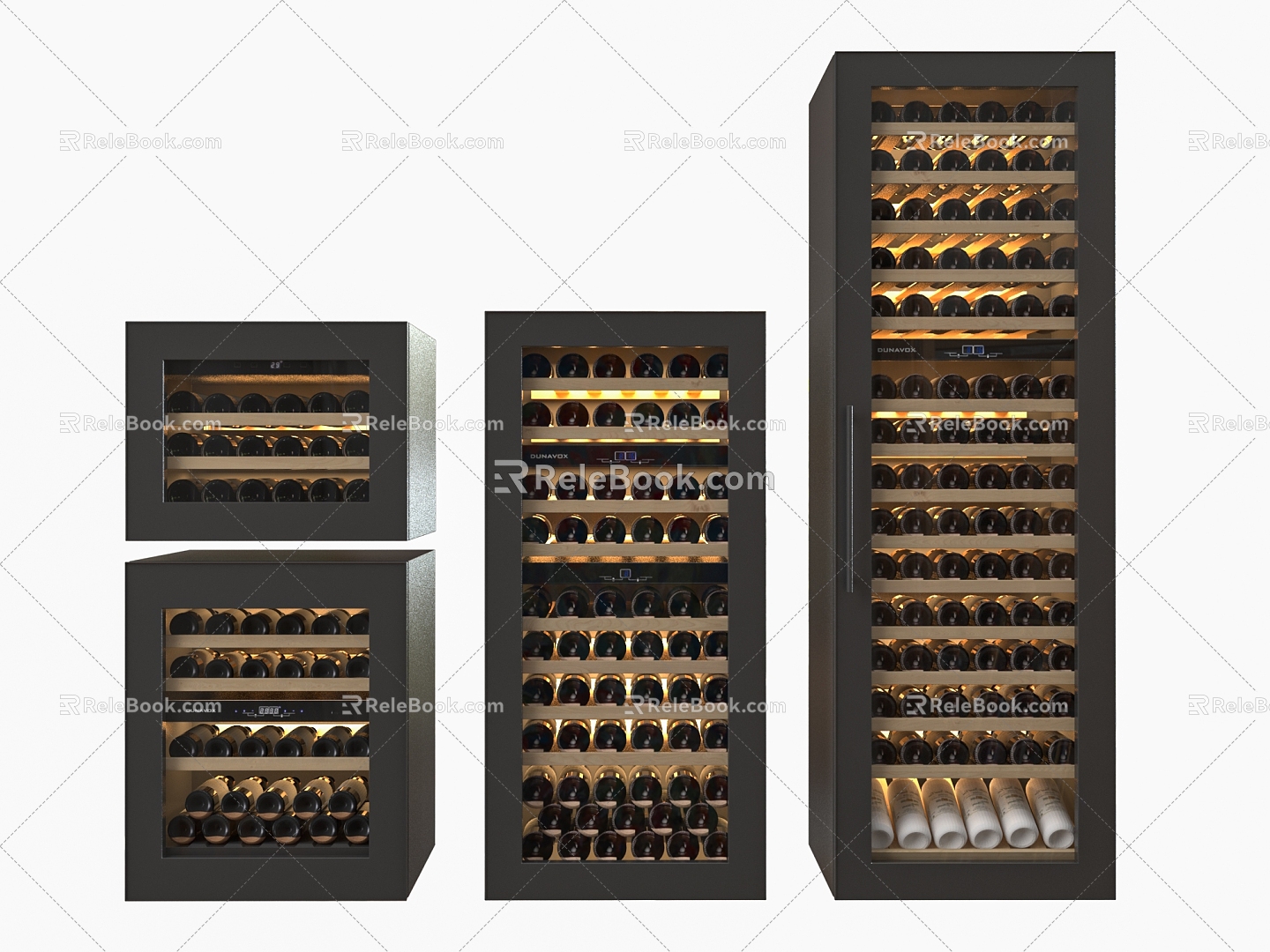 Modern Embedded Constant Temperature Wine Cabinet Cabinet Semi-open 3d model