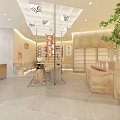 Elegant Modern Clothing Store Interior With Wooden Shelves Hanging Clothes And Bench