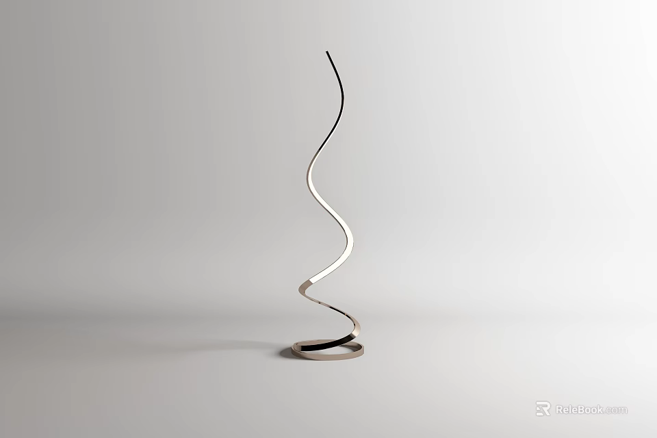 Modern Spiral Metal Floor Lamp With Minimalist Design For Home Decor 3d model 