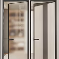 Contemporary Swing Doors Featuring Various Glass Textures And Metal Frames 3d model