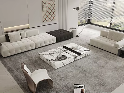 Modern sofa coffee table combination 3d model