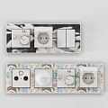 Modern Electrical Switch Panels With Various Designs And Home Use Layouts 3d model