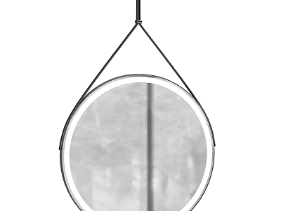 Modern Round Hanging Mirror With Sleek Metal Frame And Minimalist Design 3d model
