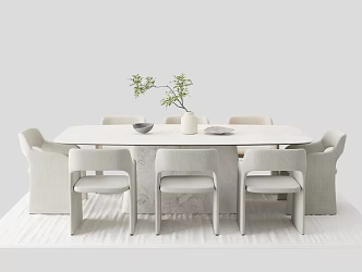 Dining table dining chair dining room carpet 3d model