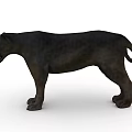 Realistic 3D Rendered Wild Black Panther Standing Posture With Sharp Eyes And Black Fur