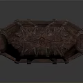 Ancient Weapon Component With Reddish Brown Textured Surface And Medieval Design Details 3d model