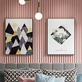 Kids Room Interior Design With Pink Bedding Desk Chair And Decorative Paintings