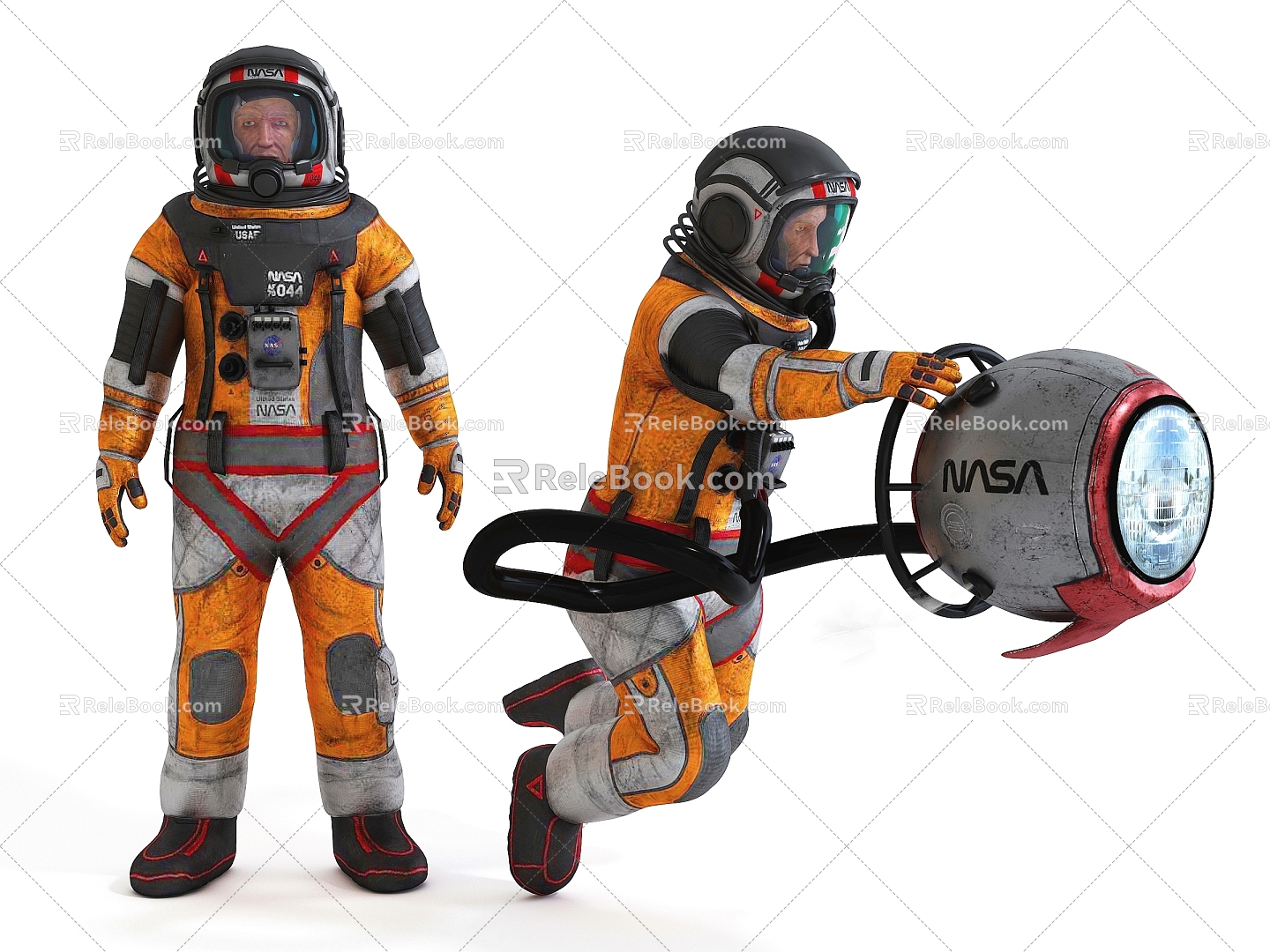 Modern astronauts. 3d model