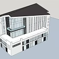 Multi storey Commercial Complex With Modern Glass Facade And Contemporary Design 3d model