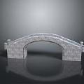 3D Rendered Stone Arch Bridge Model With Symmetrical Structure And Reflection