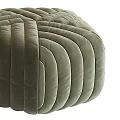 Modern Pleated Design Sofa Stools in Beige and Green Upholstered Style