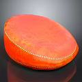 Soft Orange Round Decorative Cushion With White Stitching For Clothing Accessory
