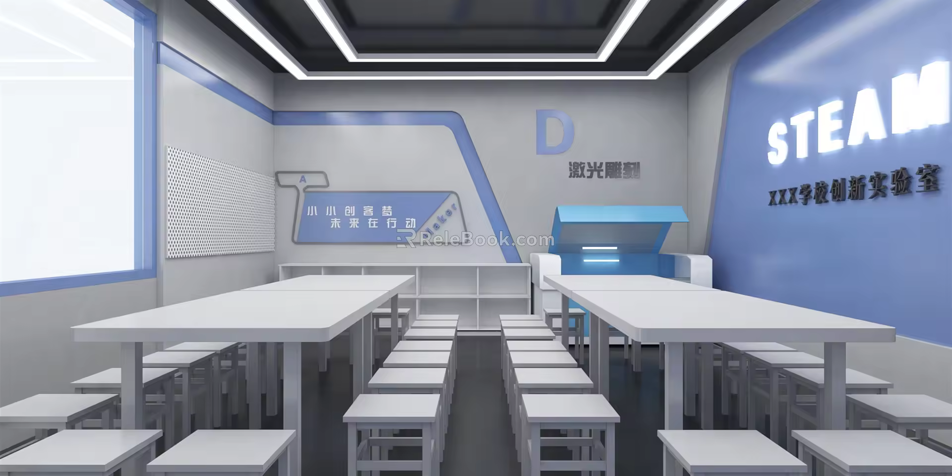 Modern Classroom Virtual Simulation Classroom Computer Classroom Robot Classroom Professional Classroom Maker 3d model