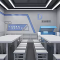 Modern Classroom Virtual Simulation Classroom Computer Classroom Robot Classroom Professional Classroom Maker 3d model