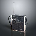 Vintage Portable Radio With Retro Design Antenna Knobs Display Panel And Handle