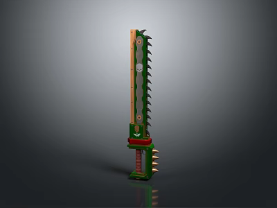Contemporary LED Light Fixture Combination With Green Red Accents And Metallic Strip Design 3d model