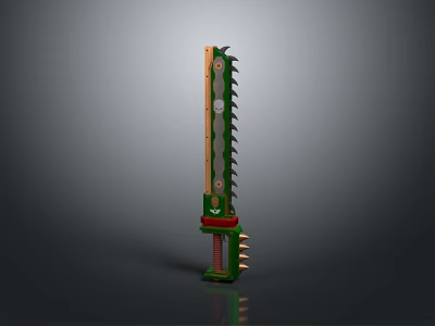 Contemporary LED Light Fixture Combination With Green Red Accents And Metallic Strip Design 3d model