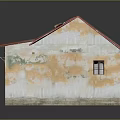 Small Rural House With Red Corrugated Iron Roof Weathered Walls And Wooden Door