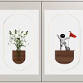 Circular Wall Decor with Built in Lights Wooden Shelf Astronaut Figure and White Flower Vase