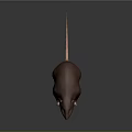 3D Modeled Brown Rat Character With Rounded Body Pink Nose And Claws