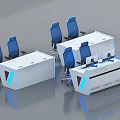 Monitoring Room Interior With Control Consoles Multiple Screens And Ergonomic Chairs