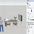 Modern Meeting Room Setup With Conference Table Laptop Projection Screen And Chairs