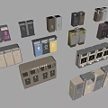 Public Facilities Waste Sorting Bins With Multiple Colors And Various Designs 3d model