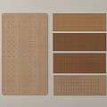 Wooden Wall Panels In Different Brown Tones With Perforated Dots And Striped Patterns 3d model