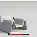 Modern Curved Design Leisure Chairs in Gray and Brown for Stylish Home Decor