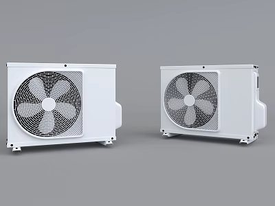 White Air Conditioner Fan With Modern Design And Double Units For Home Use 3d model