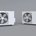 White Air Conditioner Fan With Modern Design And Double Units For Home Use