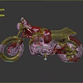 Vintage Black Custom Motorcycle With Round Headlight Black Leather Seat Metallic Engine And Reflective Floor