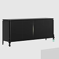 Black Entryway Side Cabinet With Modern Design And Decorative Legs For Storage