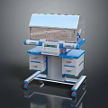 Medical Baby Incubator With Transparent Hood Control Panel And Mobile Cart Drawers