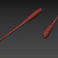 Two Heavy Duty Hardware Tools With Metal Shaft And Wooden Handle Grip