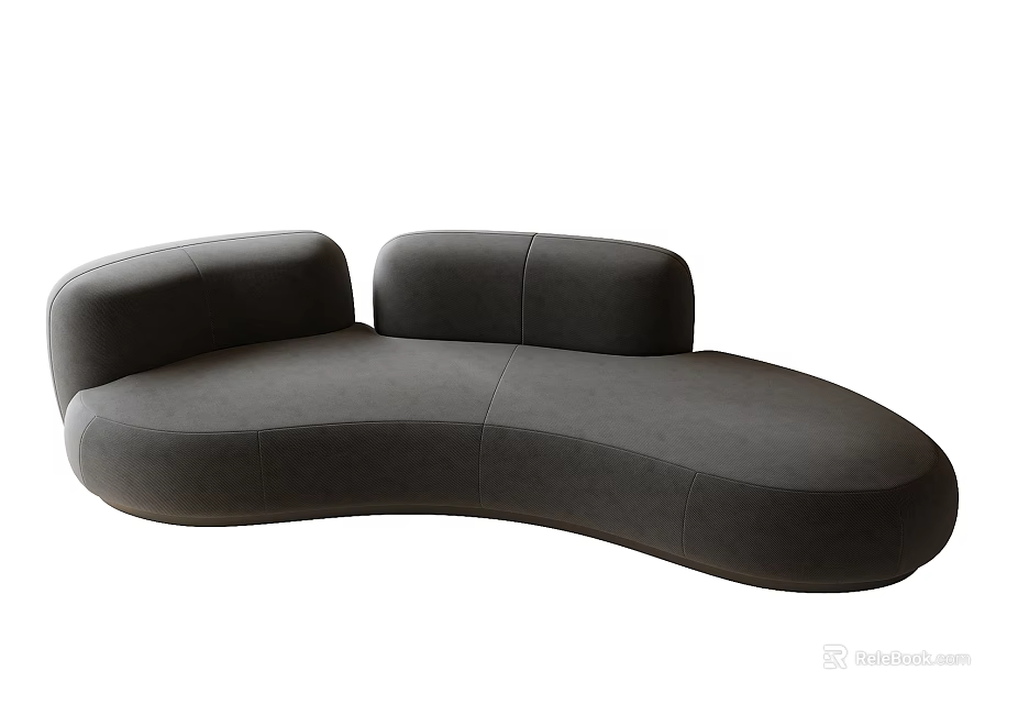 Modern Irregular Shaped Sofa with Curved Design for Contemporary Living Room 3d model 