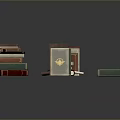 Various Colored Electronic E Readers in Different Sizes Open and Stacked on Gray Background