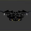 Batman Character With Muscular Build Spiked Shoulders Black Cape Yellow Utility Belt And Weapons