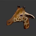 Detailed 3D Giraffe Head Model With Spotted Pattern Ears Horns And Realistic Design