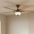Elegant Ceiling Fan With Light Wooden Blades And White Fixture For Modern Room Decor