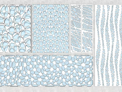 Background Wall With Various Decorative Patterns And Textured Design Options 3d model