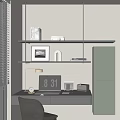 Modern desk shelf 3d model