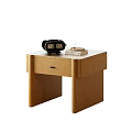 Modern Wooden Bedside Table With Drawer And Alarm Clock On Top