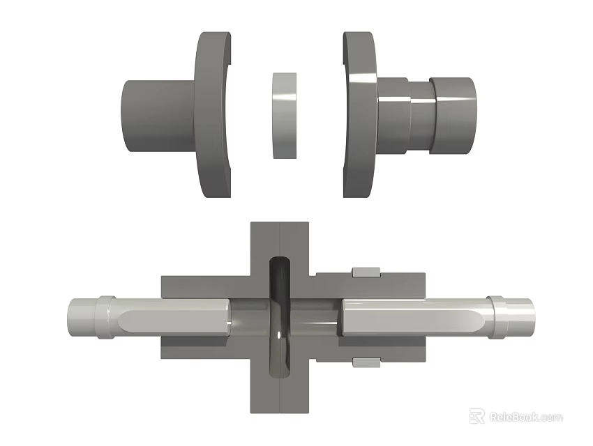 Automotive Precision Engine Parts With Metal Construction And Detailed Design View 3d model 