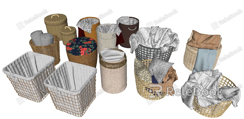 Modern Storage Basket Dirty Clothes Frame Dirty Clothes Basket Blue model