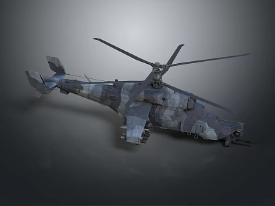 Camouflage Military Helicopter Model Supporting Aerospace And Space Missions 3d model
